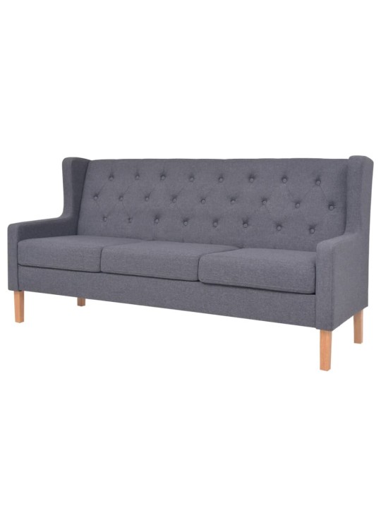 Trivietė sofa, audinys, pilka