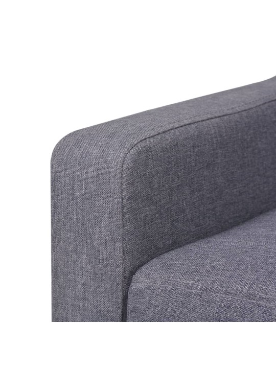Trivietė sofa, audinys, pilka