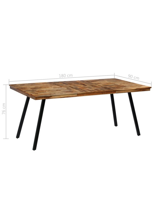 Valgomojo stalas, perdirbtas tikmedis ir plienas, 180x90x76cm