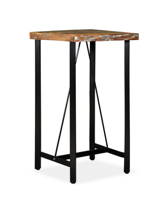 Baro stalas, perdirbtos medienos masyvas, 60x60x107cm