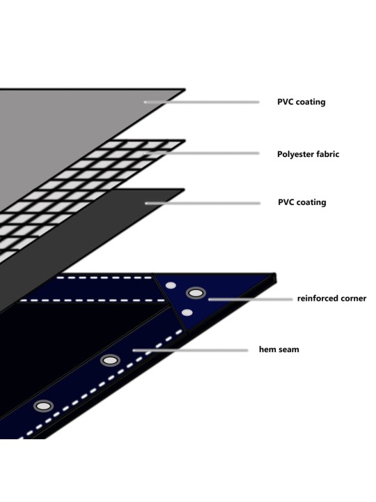 Tentas, 650g/m², 4x6m, baltas