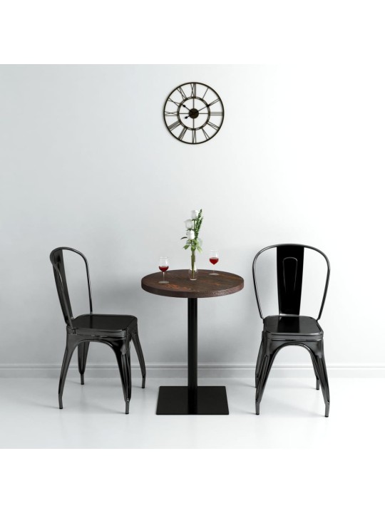 Bistro staliukas, MDF ir plienas, apval., 60x75cm, tams. uosis