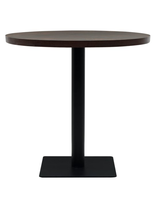 Bistro staliukas, MDF ir plienas, apval., 80x75cm, tams. uosis