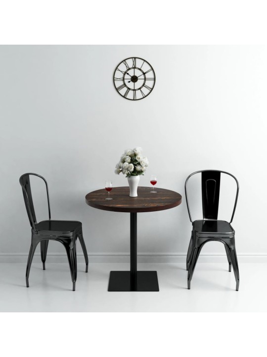 Bistro staliukas, MDF ir plienas, apval., 80x75cm, tams. uosis
