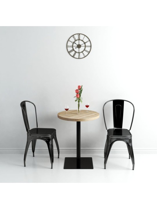 Bistro staliukas, MDF ir plienas, apvalus, 60x75cm, ąžuol. sp.