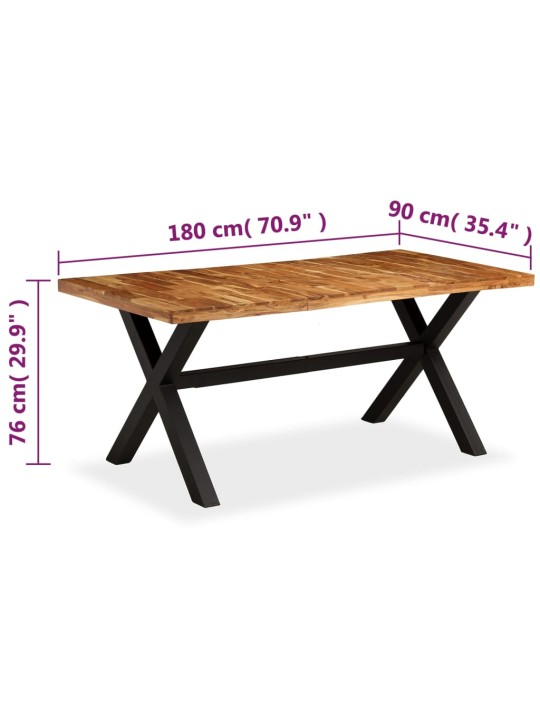 Valgomojo stalas, akacijos ir mango mediena, 180x90x76cm