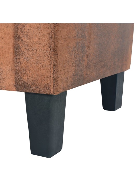 Trivietė sofa, dirbtinė zomšos oda, ruda