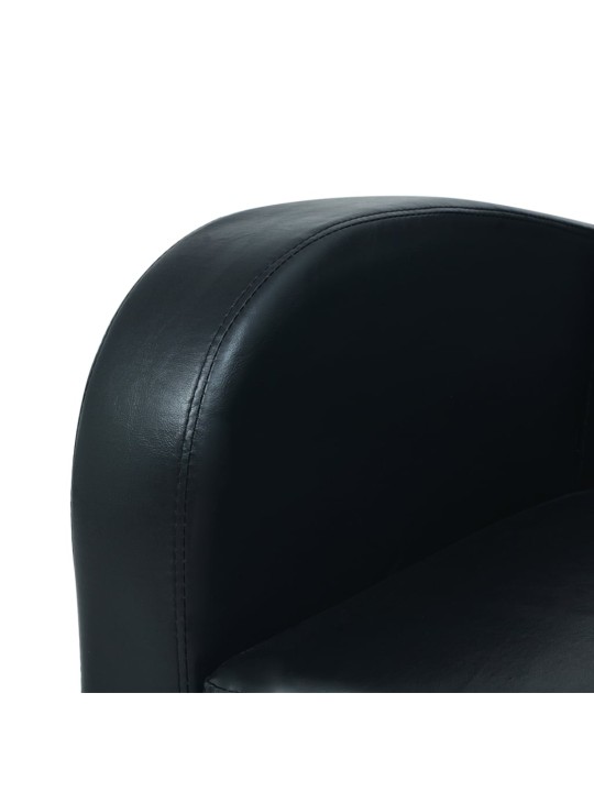 Trivietė sofa, dirbtinė oda, juoda