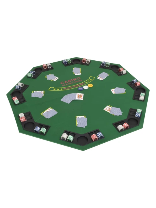 Pokerio stalviršis, sulankst., 8 žaid., 2d., aštuonkam., žalias