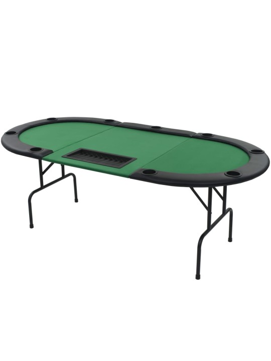 Pokerio stalas, sulankstomas, 9 žaidėjams, 3d., oval., žalias