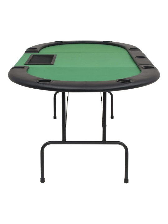Pokerio stalas, sulankstomas, 9 žaidėjams, 3d., oval., žalias