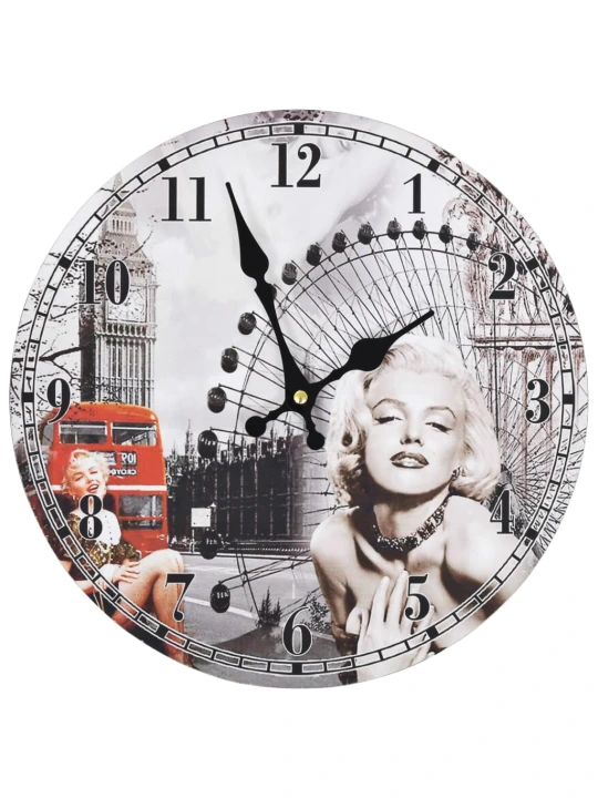 Sieninis laikrodis, 30cm, vintažinio dizaino, su Marilyn Monroe
