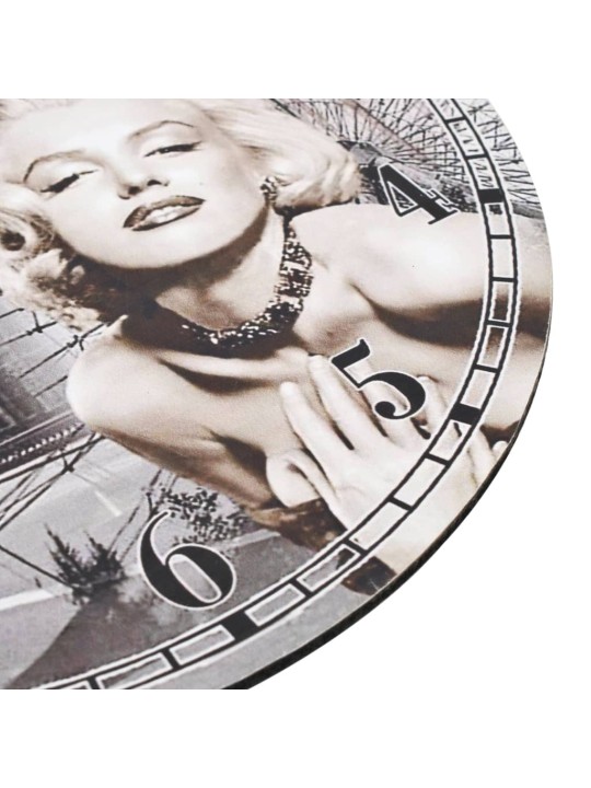 Sieninis laikrodis, 30cm, vintažinio dizaino, su Marilyn Monroe