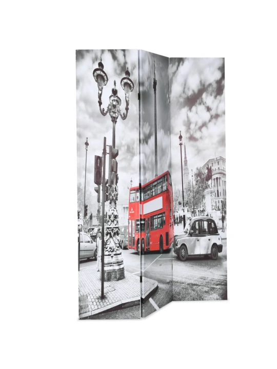 Kambario pertvara, 120x170 cm, Londono autob., juoda ir balta