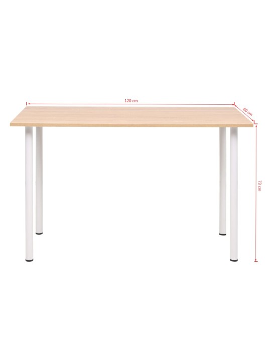 Valgomojo stalas, 120x60x73cm, ąžuolo ir balta spalva