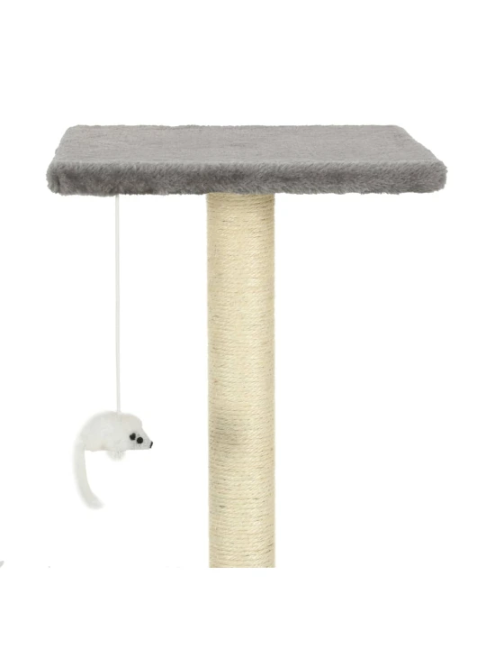 Draskyklė katėms su stovu iš sizalio, 95cm, pilka