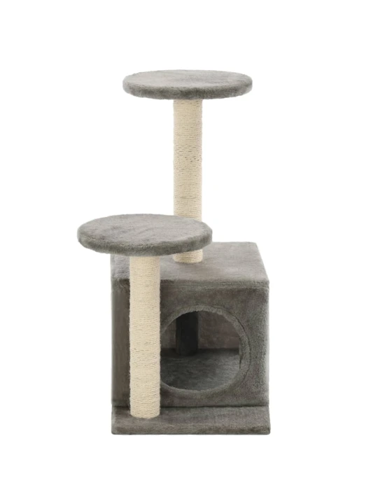 Draskyklė katėms su stovais iš sizalio, 60cm, pilka