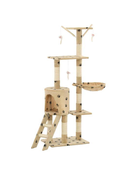 Draskyklė katėms su stovais iš sizalio, 138cm, smėlio sp. pėd.