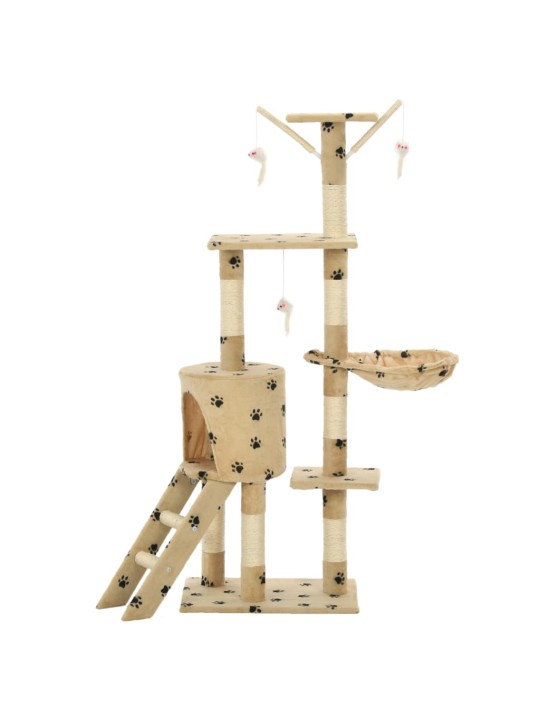 Draskyklė katėms su stovais iš sizalio, 138cm, smėlio sp. pėd.