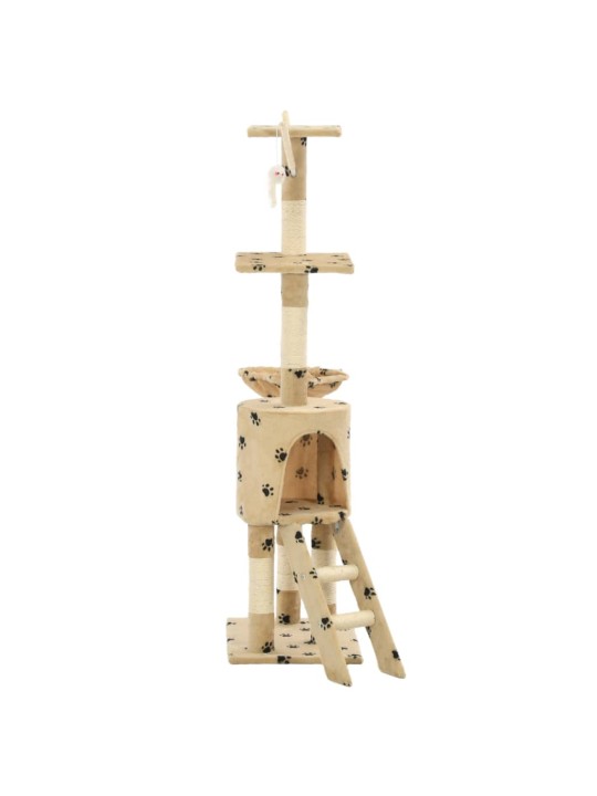 Draskyklė katėms su stovais iš sizalio, 138cm, smėlio sp. pėd.