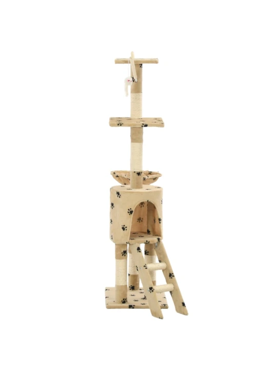 Draskyklė katėms su stovais iš sizalio, 138cm, smėlio sp. pėd.