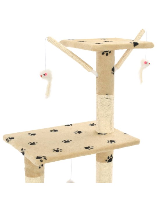 Draskyklė katėms su stovais iš sizalio, 138cm, smėlio sp. pėd.