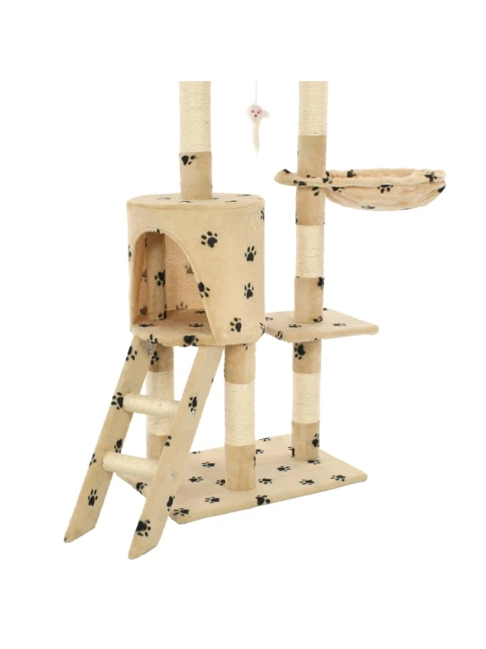 Draskyklė katėms su stovais iš sizalio, 138cm, smėlio sp. pėd.