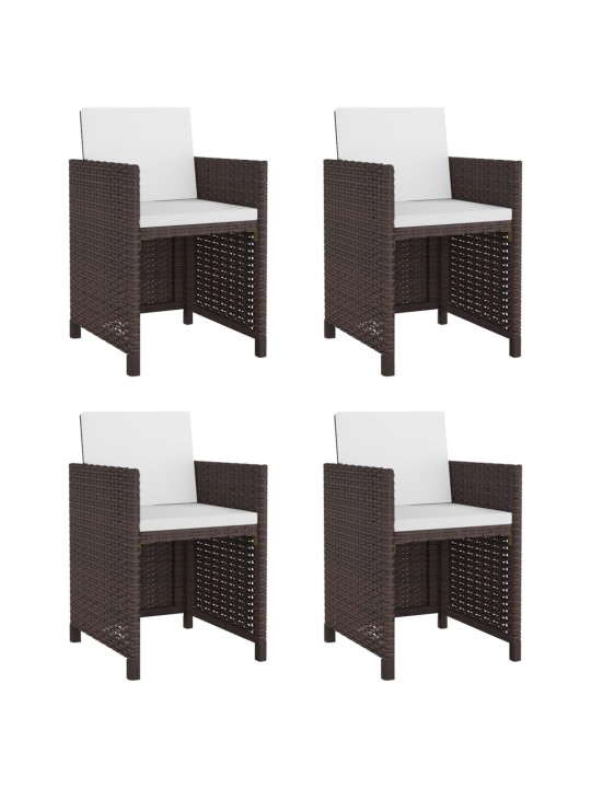 Lauko valg. baldų komplekt. su pagalv., 5d., rudas, polirat.