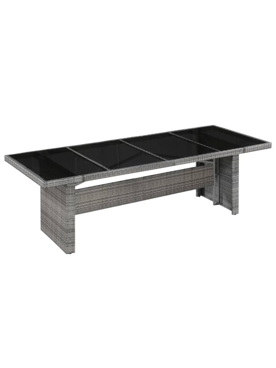 Sodo stalas, 240x90x74cm, poliratanas ir stiklas
