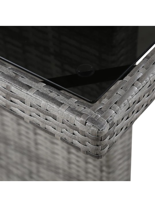 Sodo stalas, 240x90x74cm, poliratanas ir stiklas