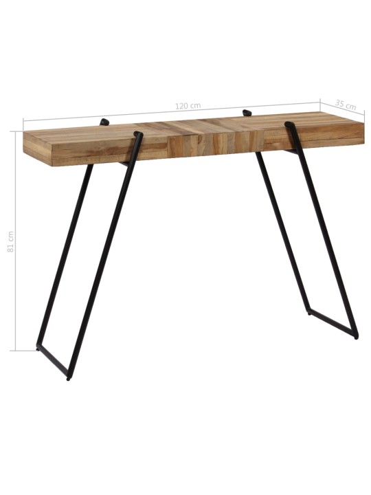 Konsolinis staliukas, 120x35x81cm, perdirbta tikmedžio mediena