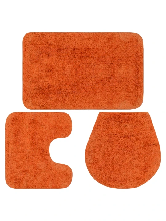 Vonios kilimėlių rinkinys, 3d., oranžinis, audinys