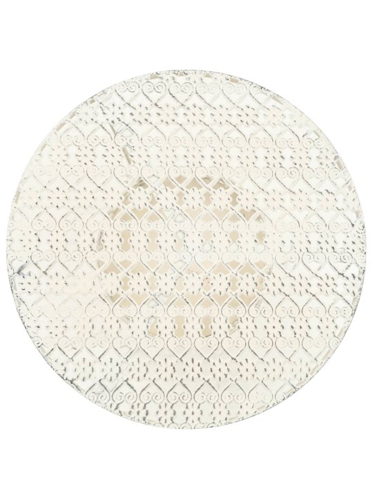 Bistro staliukas, vint. stil., apvalus, metalas, 40x70cm, balt.