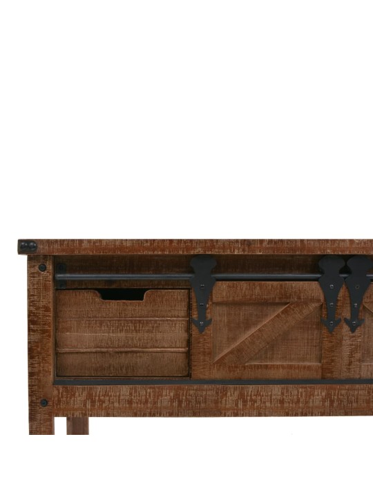 Konsolinis staliukas, eglės med. masyvas, 131x35,5x75cm, rudas