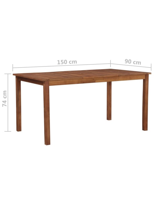 Sodo stalas, 150x90x74cm, akacijos medienos masyvas