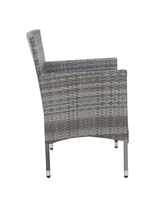 Sodo suoliukas, 105 cm, poliratanas, pilkas