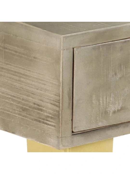 Konsolinis staliukas, pilk./žalv. sp., 110x35x76cm, mango med.