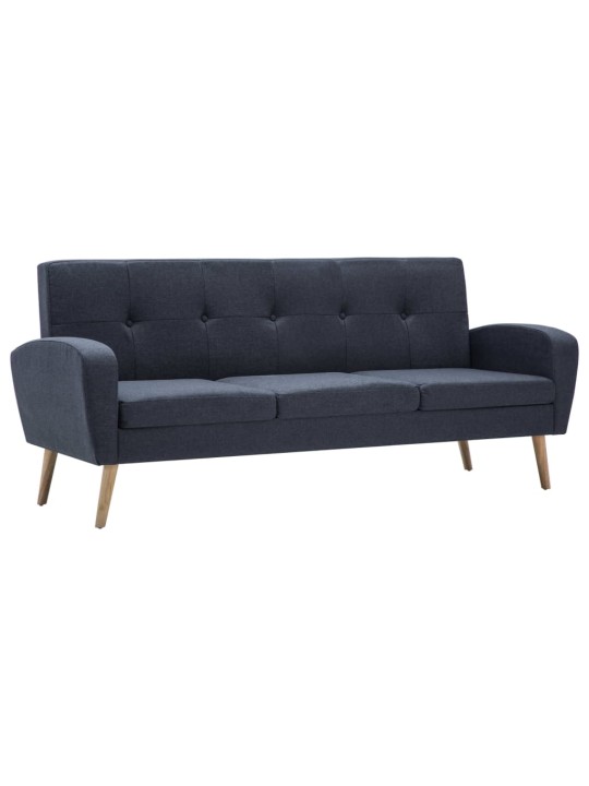 Trivietė sofa, audinys, tamsiai pilka