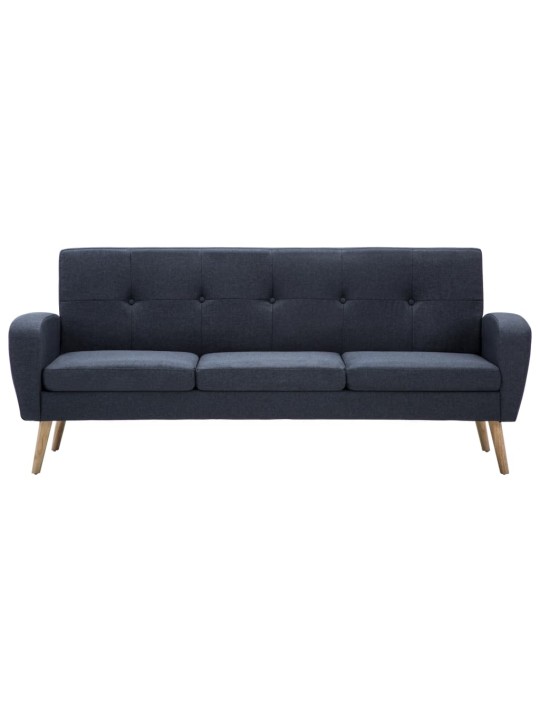 Trivietė sofa, audinys, tamsiai pilka