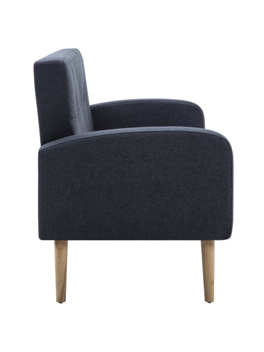Trivietė sofa, audinys, tamsiai pilka