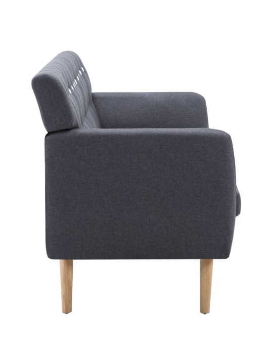 Trivietė sofa, audinio apmušalas, 172x70x82cm, tamsiai pilka