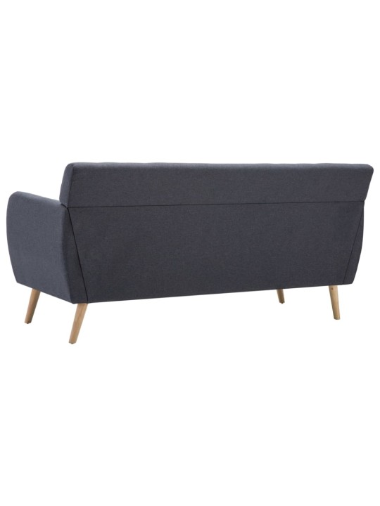 Trivietė sofa, audinio apmušalas, 172x70x82cm, tamsiai pilka