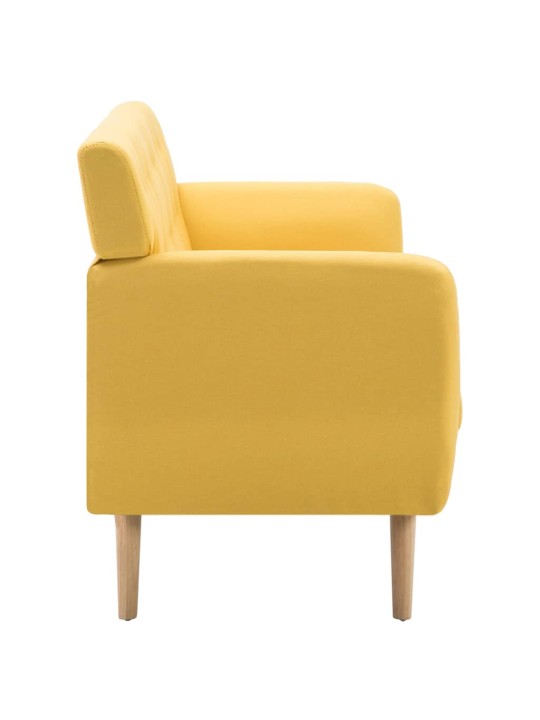 Trivietė sofa, audinio apmušalas, 172x70x82cm, geltona