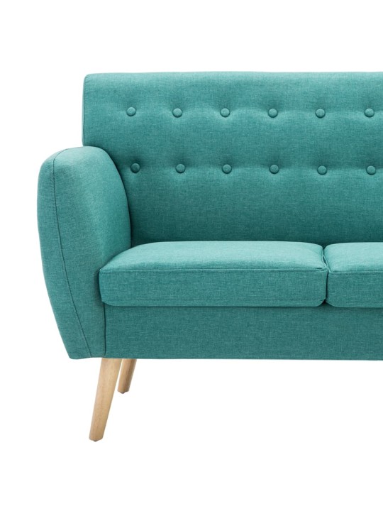Trivietė sofa, audinio apmušalas, 172x70x82cm, žalia