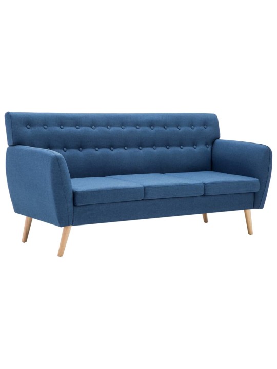 Trivietė sofa, audinio apmušalas, 172x70x82cm, mėlyna
