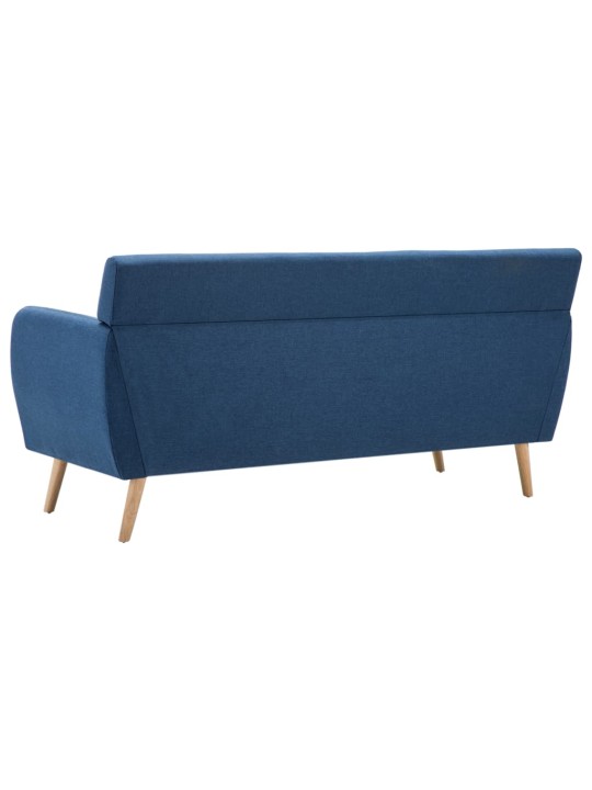 Trivietė sofa, audinio apmušalas, 172x70x82cm, mėlyna
