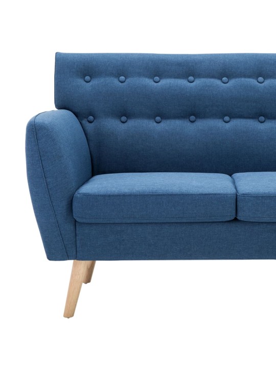 Trivietė sofa, audinio apmušalas, 172x70x82cm, mėlyna