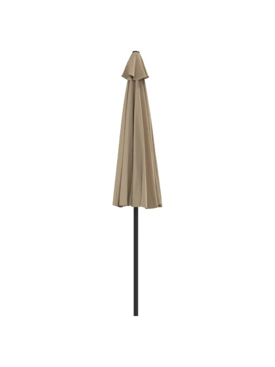 Balkono skėtis su aliuminio stulpu, taupe, 270x144cm, pusinis
