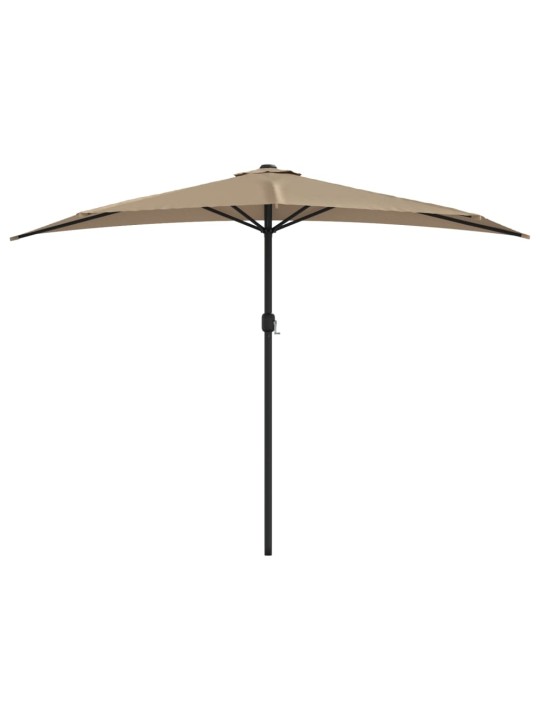 Balkono skėtis su aliuminio stulpu, taupe, 300x155cm, pusinis