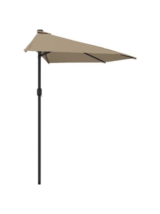 Balkono skėtis su aliuminio stulpu, taupe, 300x155cm, pusinis